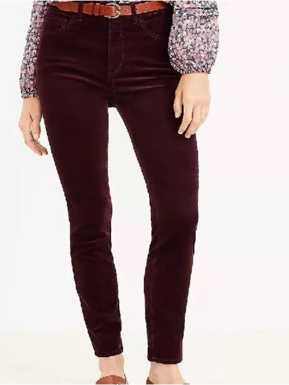 LOFT Modern Skinny Pants in Deep Burgundy